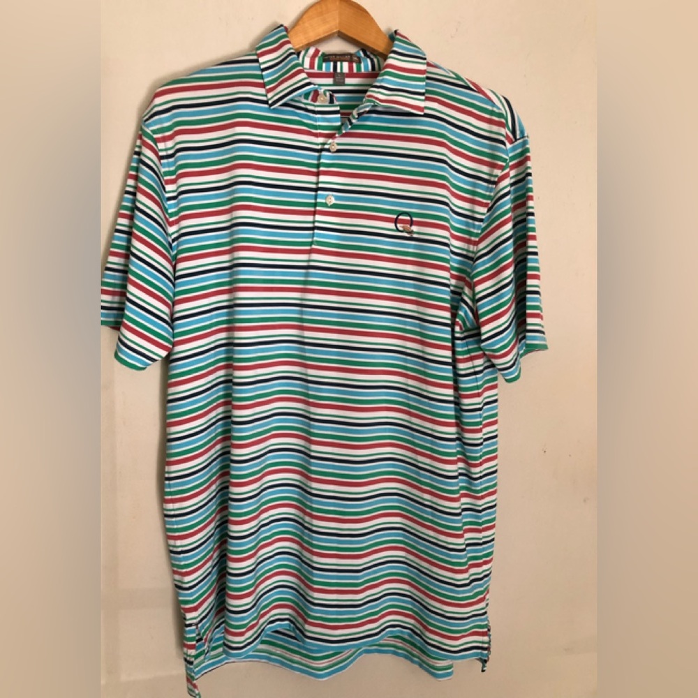 Peter Millar Multicolor Striped Polo Shirt Size L